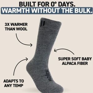 HOLLOW PERFORMANCE ALPACA SOCKS BOOT GREY - MULITPLE SIZES